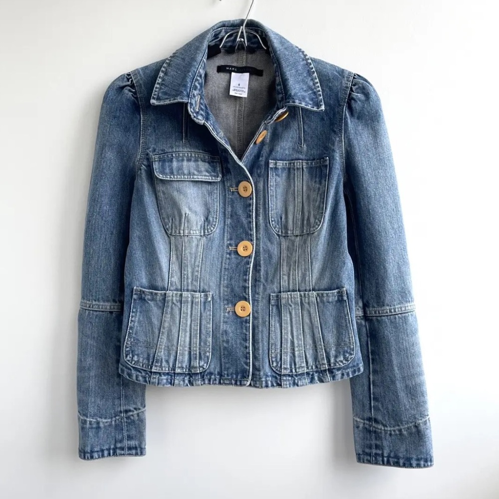 MARC by MARC JACOBS Y2K Size 6 Blue Cotton Distressed Jean Jacket